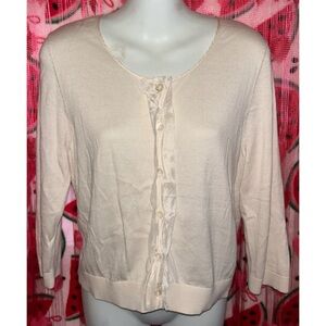 🤍 LOFT Petite Ruffle Cardigan